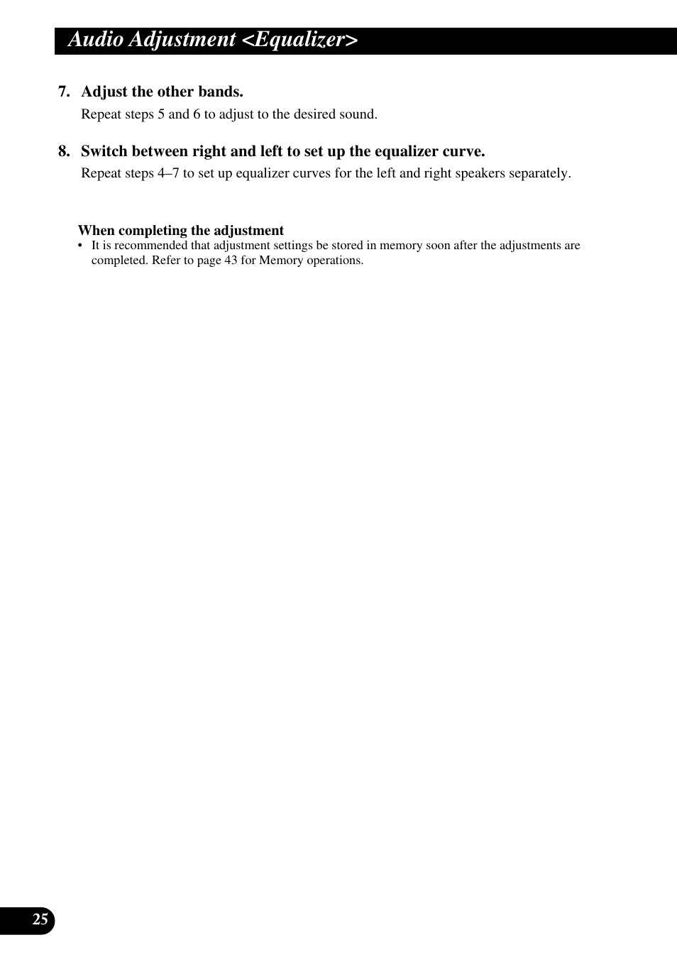 Audio adjustment <equalizer | Pioneer RS-A9 User Manual | Page 26 / 73