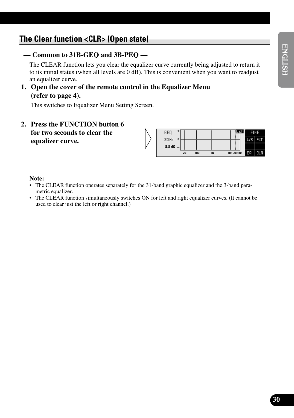 The clear function <clr> (open state) | Pioneer RS-A9 User Manual | Page 31 / 73