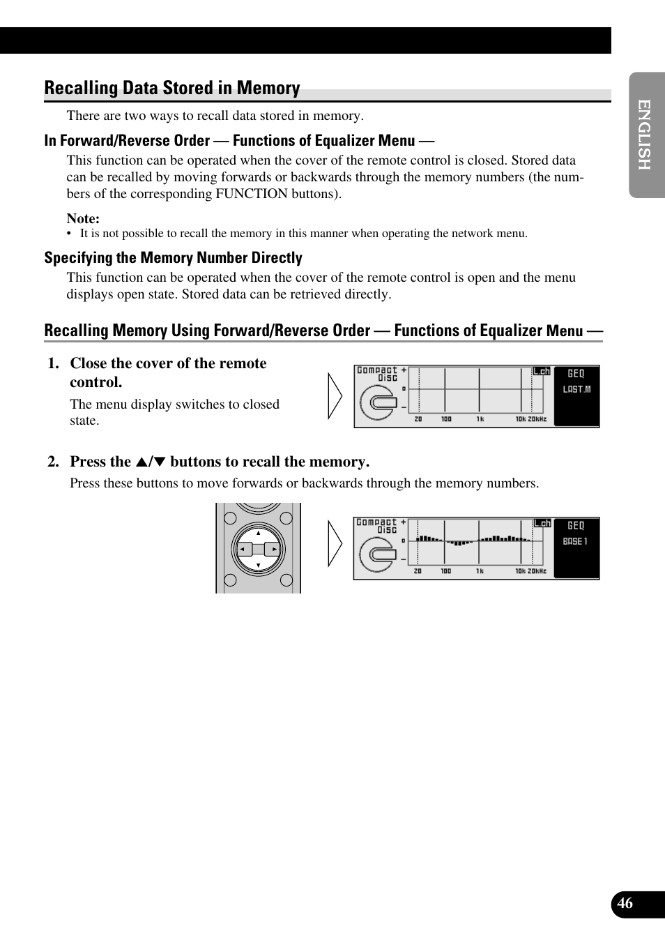 Recalling data stored in memory | Pioneer RS-A9 User Manual | Page 47 / 73