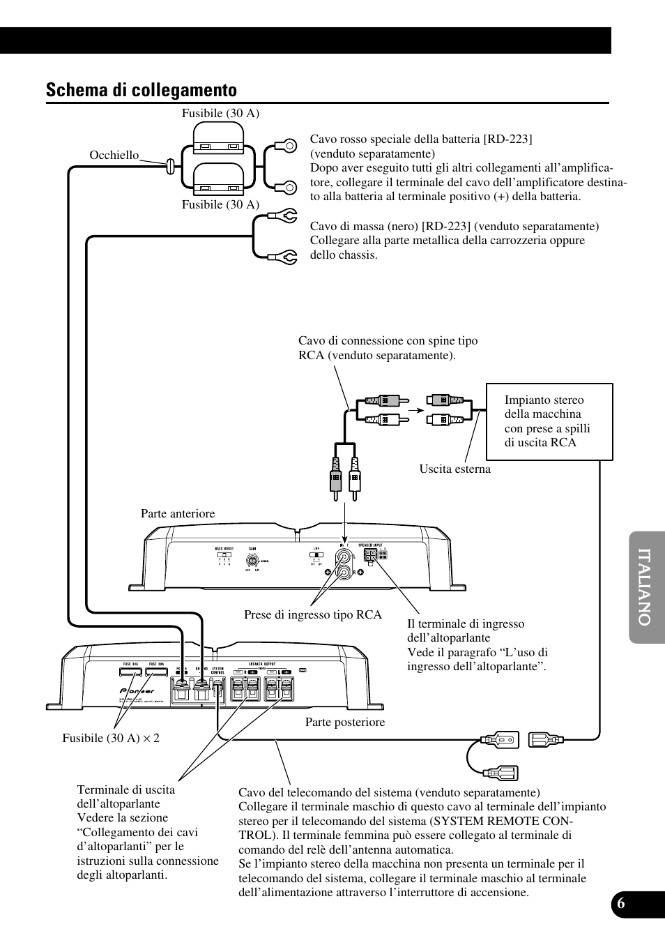 Schema di collegamento | Pioneer GM-5300T User Manual | Page 55 / 85