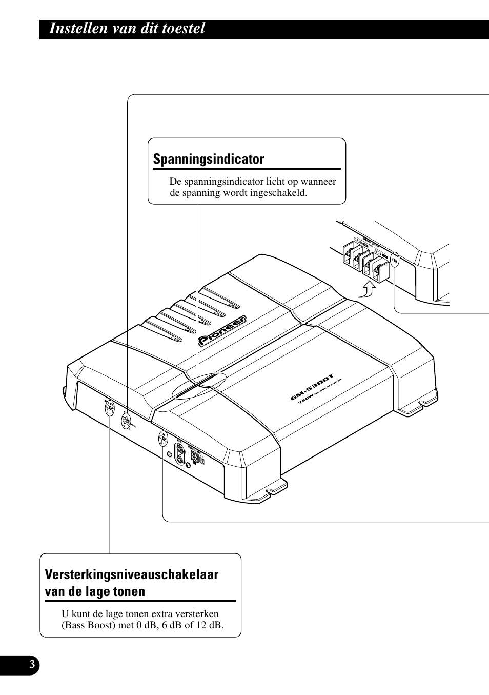 Instellen van dit toestel, Tonen | Pioneer GM-5300T User Manual | Page 64 / 85