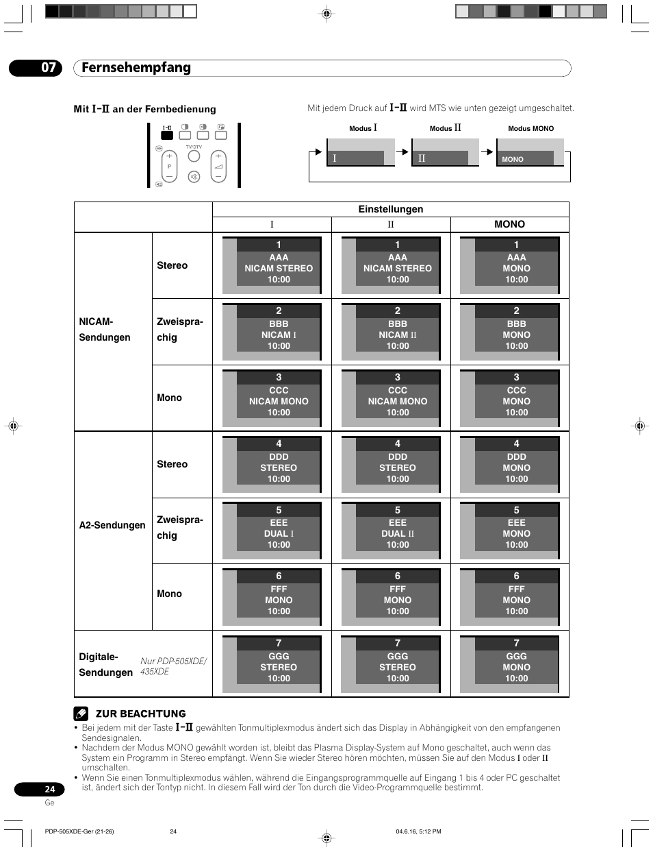 07 fernsehempfang | Pioneer PDP-505HDE User Manual | Page 140 / 176