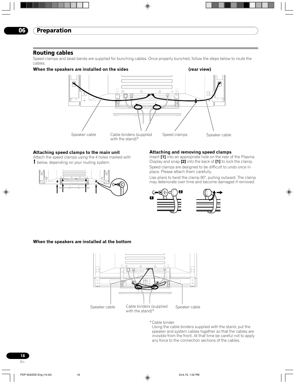 Routing cables, 06 preparation | Pioneer PDP-505HDE User Manual | Page 18 / 176