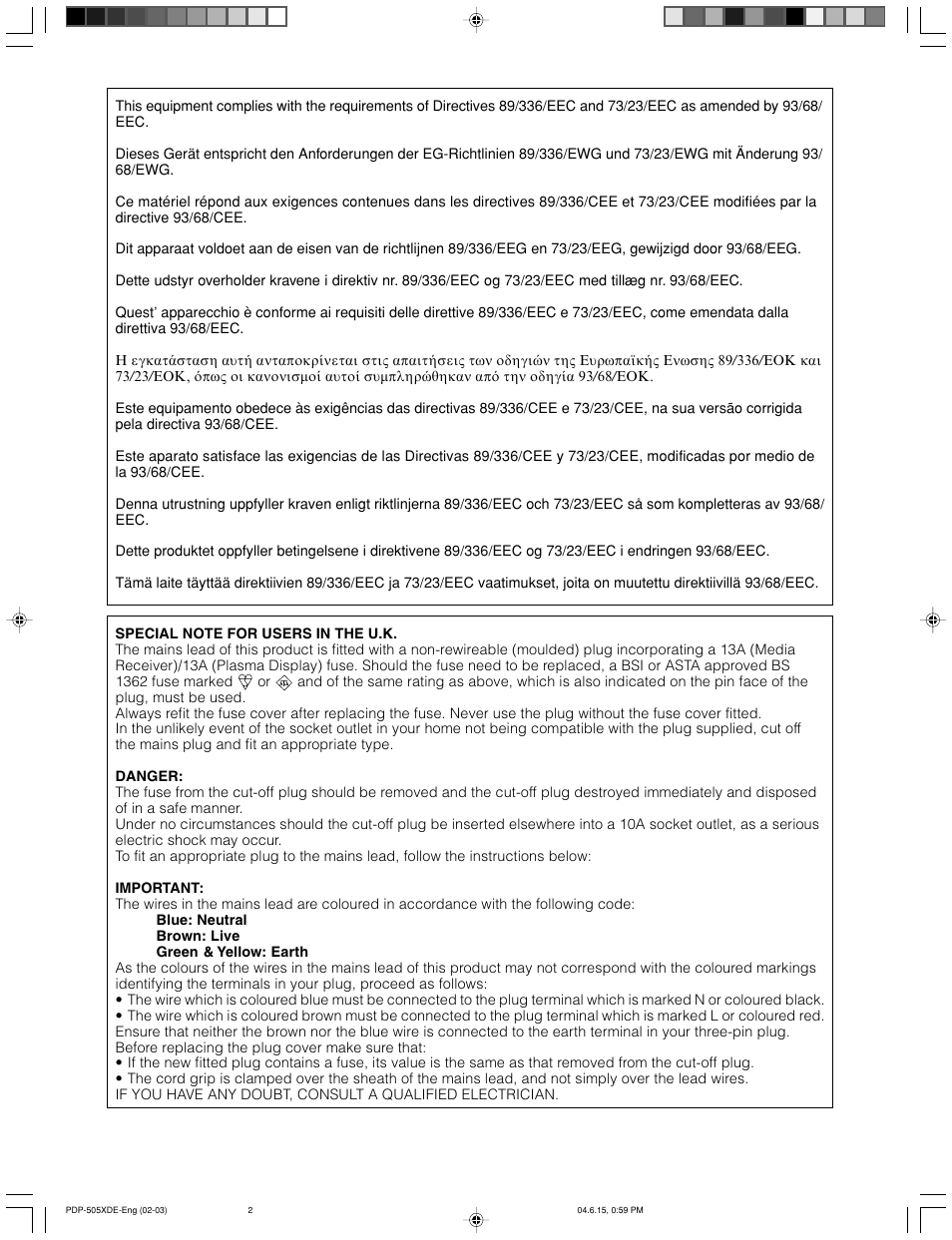 Pioneer PDP-505HDE User Manual | Page 2 / 176