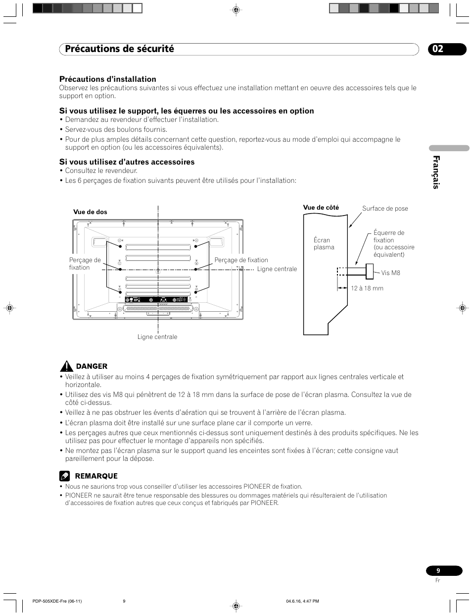 02 précautions de sécurité | Pioneer PDP-505HDE User Manual | Page 67 / 176