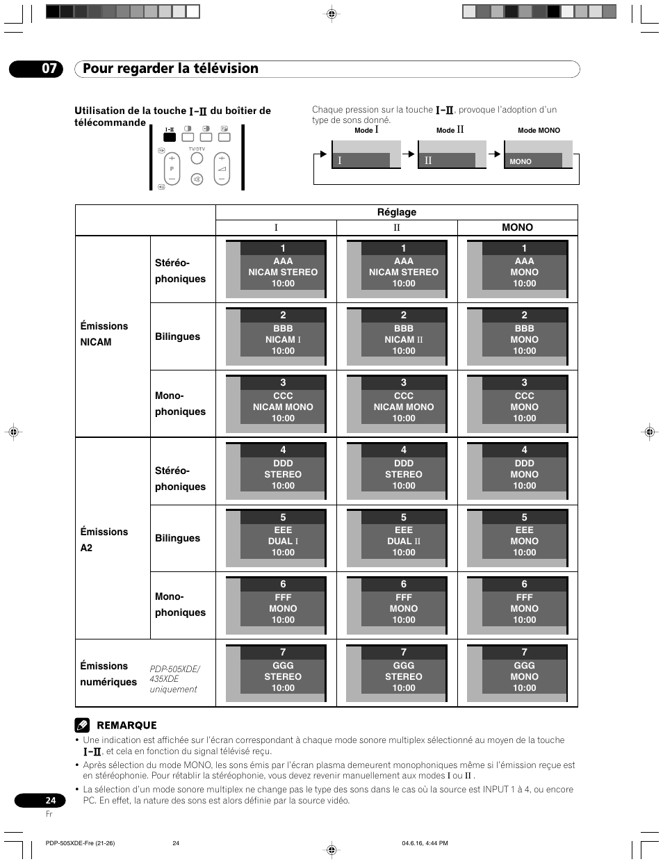 07 pour regarder la télévision | Pioneer PDP-505HDE User Manual | Page 82 / 176