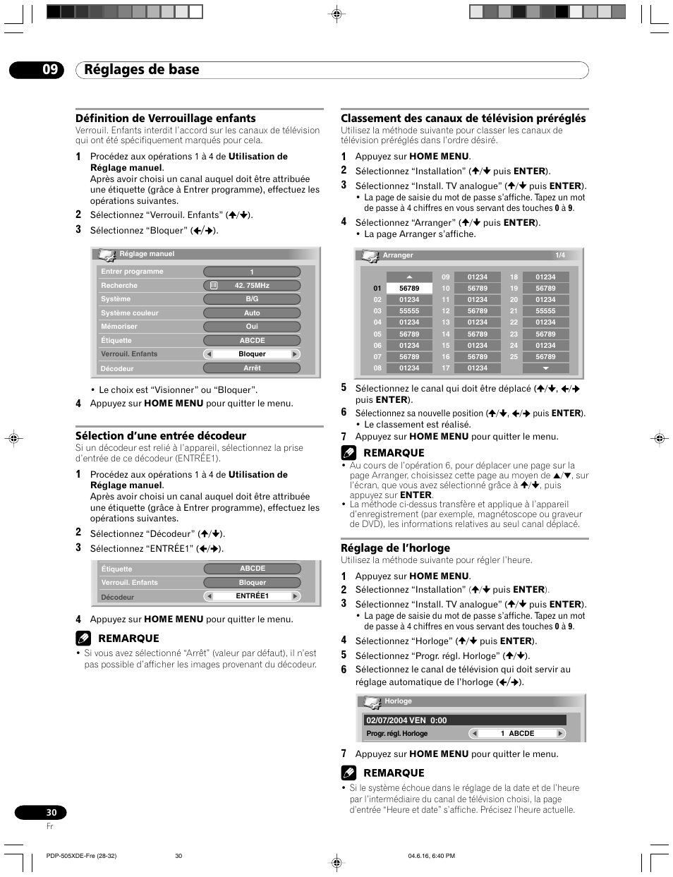 09 réglages de base | Pioneer PDP-505HDE User Manual | Page 88 / 176