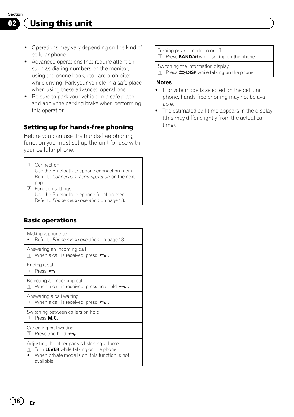02 using this unit | Pioneer DEH-X9500BT User Manual | Page 16 / 40