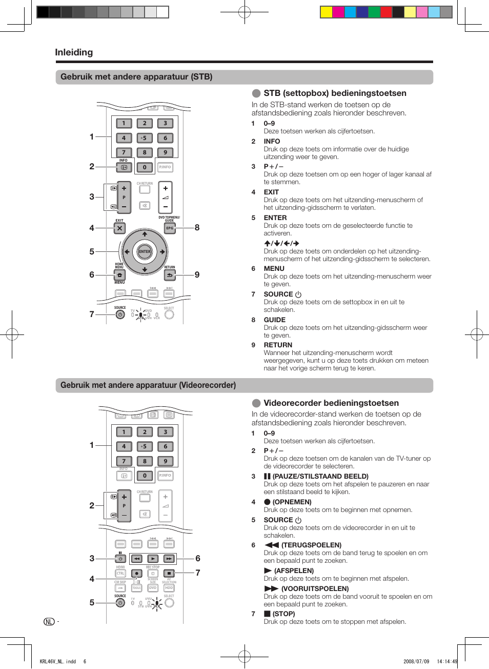 Inleiding, Videorecorder.bedieningstoetsen | Pioneer KRL-46V User Manual | Page 200 / 338