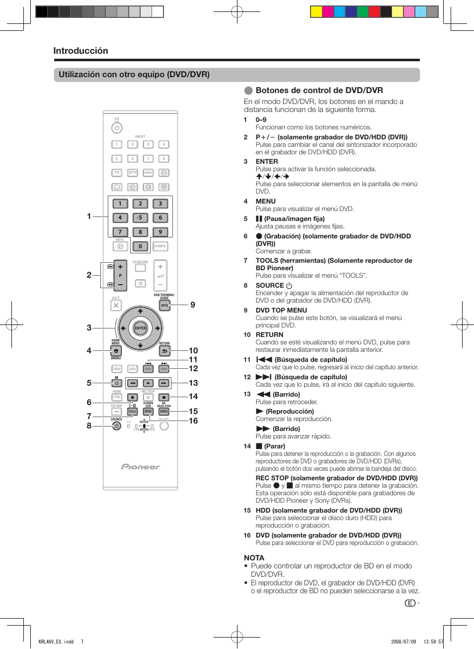 Introducción | Pioneer KRL-46V User Manual | Page 249 / 338