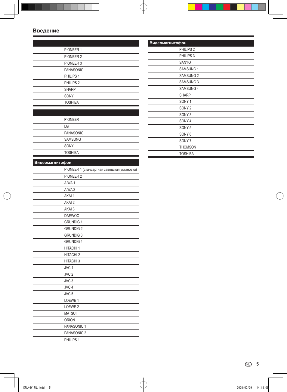 Введение | Pioneer KRL-46V User Manual | Page 295 / 338