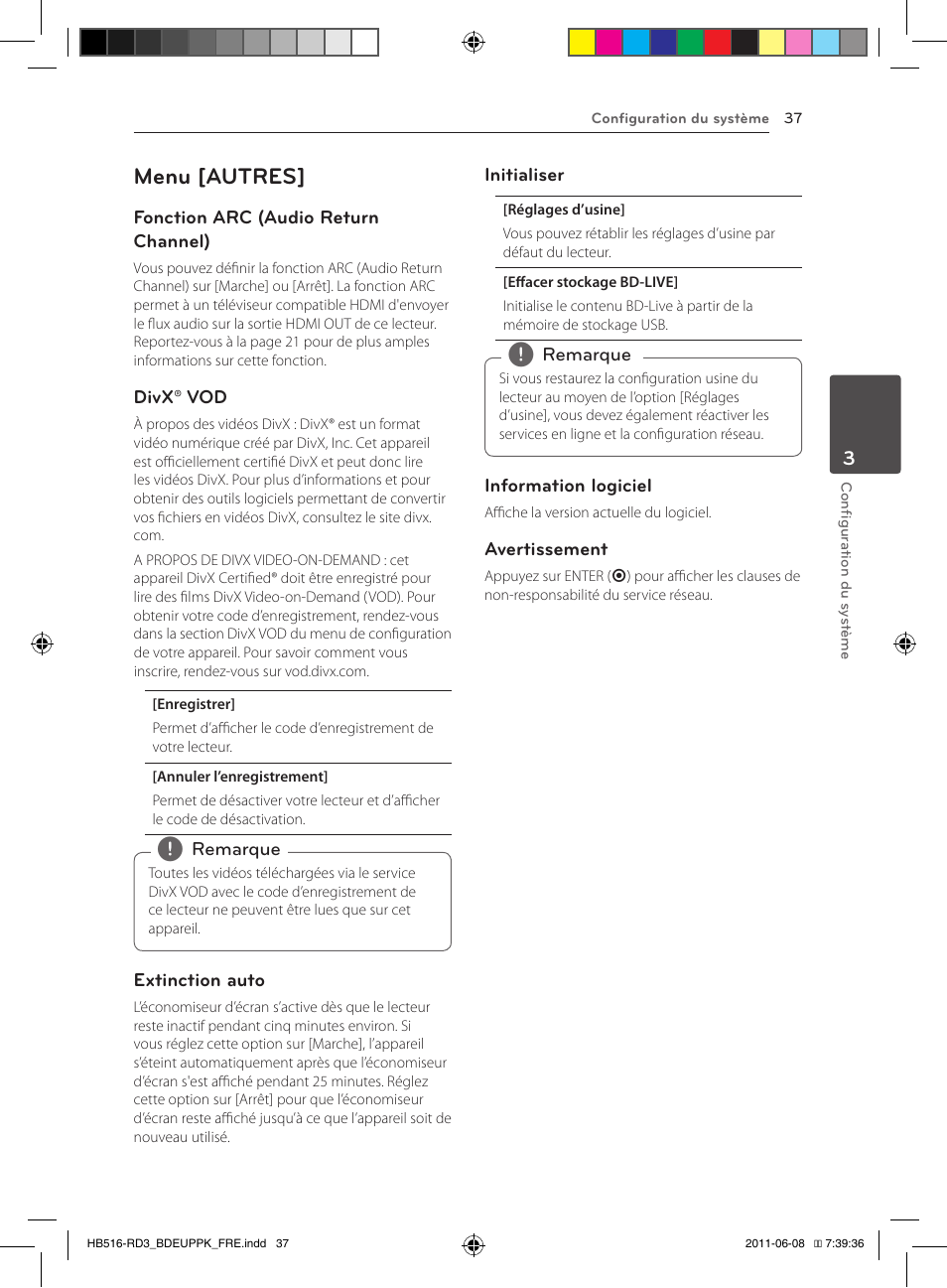 37 – menu [autres, Menu [autres | Pioneer BCS-HF818 User Manual | Page 105 / 424