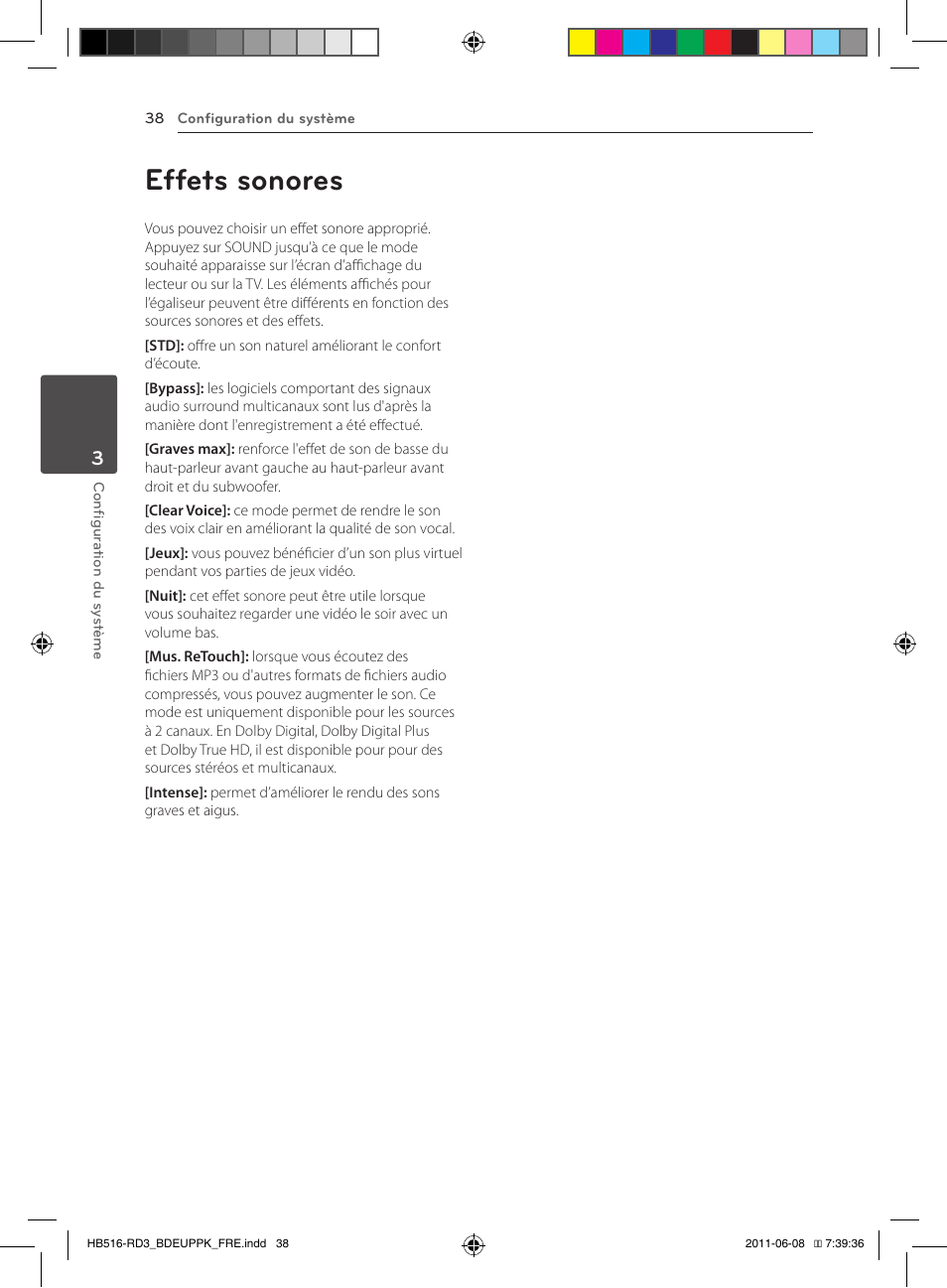 38 effets sonores, Effets sonores | Pioneer BCS-HF818 User Manual | Page 106 / 424