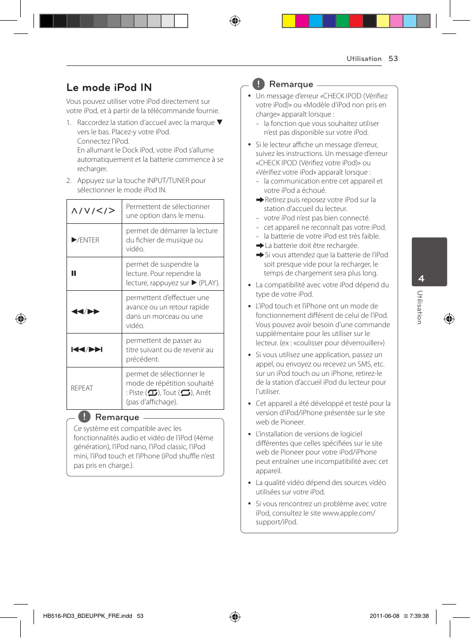 53 – le mode ipod in, Le mode ipod in | Pioneer BCS-HF818 User Manual | Page 121 / 424