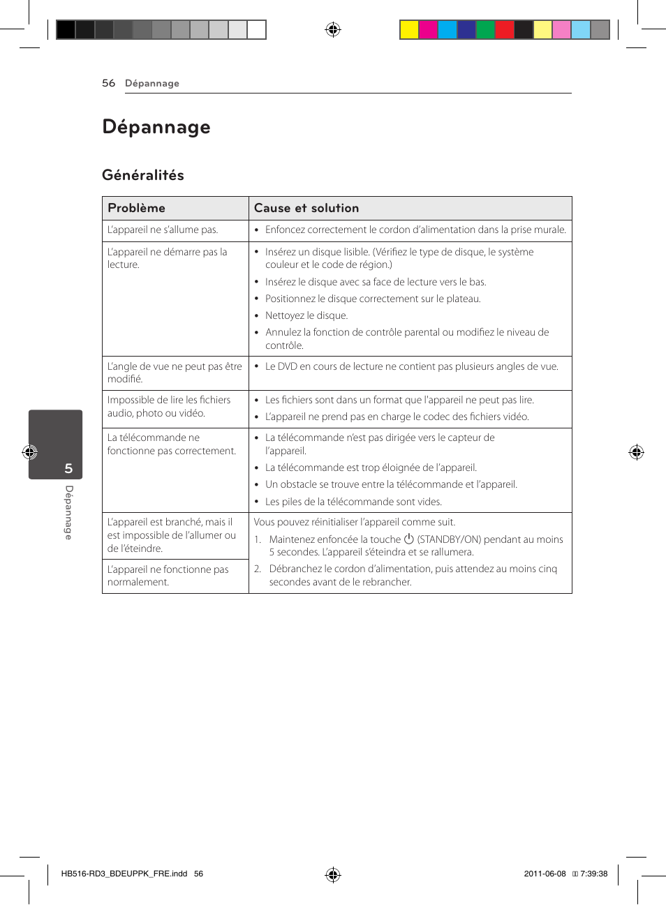 56 dépannage 56 – généralités, Dépannage, Généralités | Pioneer BCS-HF818 User Manual | Page 124 / 424