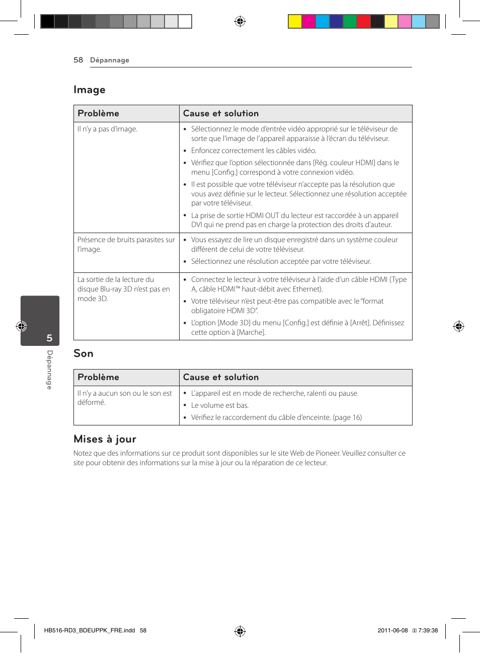 58 – image 58 – son 58 – mises à jour, Image, Mises à jour | Pioneer BCS-HF818 User Manual | Page 126 / 424