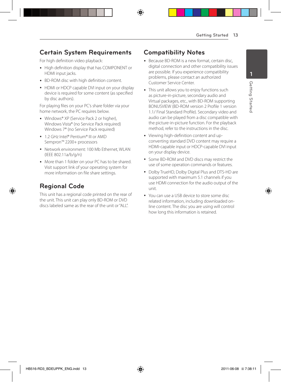 Certain system requirements, Regional code | Pioneer BCS-HF818 User Manual | Page 13 / 424