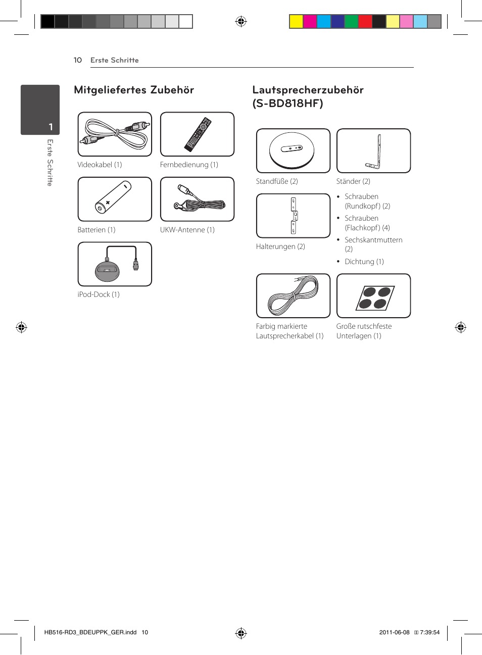 S-bd818hf), Mitgeliefertes zubehör, Lautsprecherzubehör (s-bd818hf) | Pioneer BCS-HF818 User Manual | Page 152 / 424