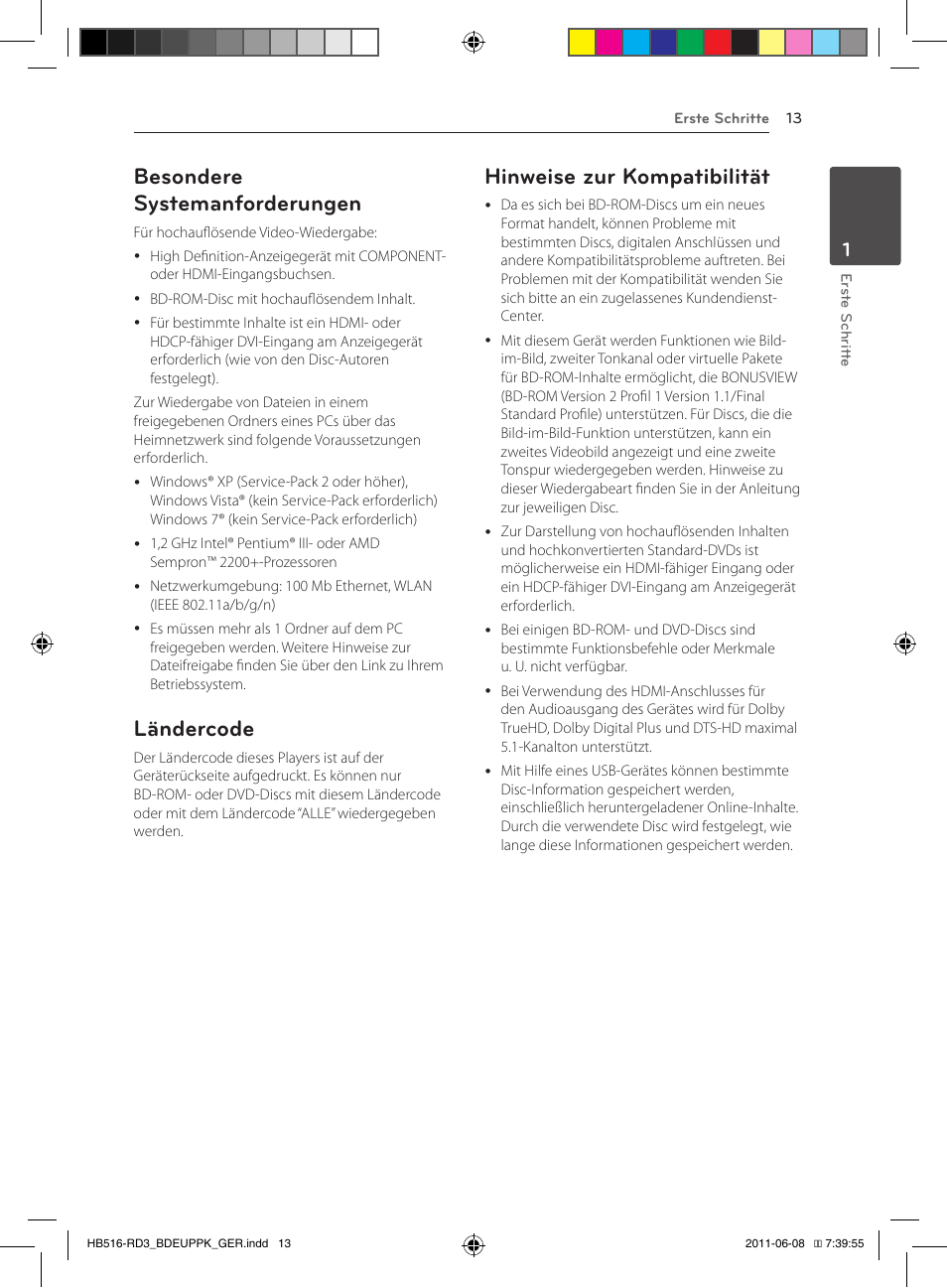 Besondere systemanforderungen, Ländercode, Hinweise zur kompatibilität | Pioneer BCS-HF818 User Manual | Page 155 / 424