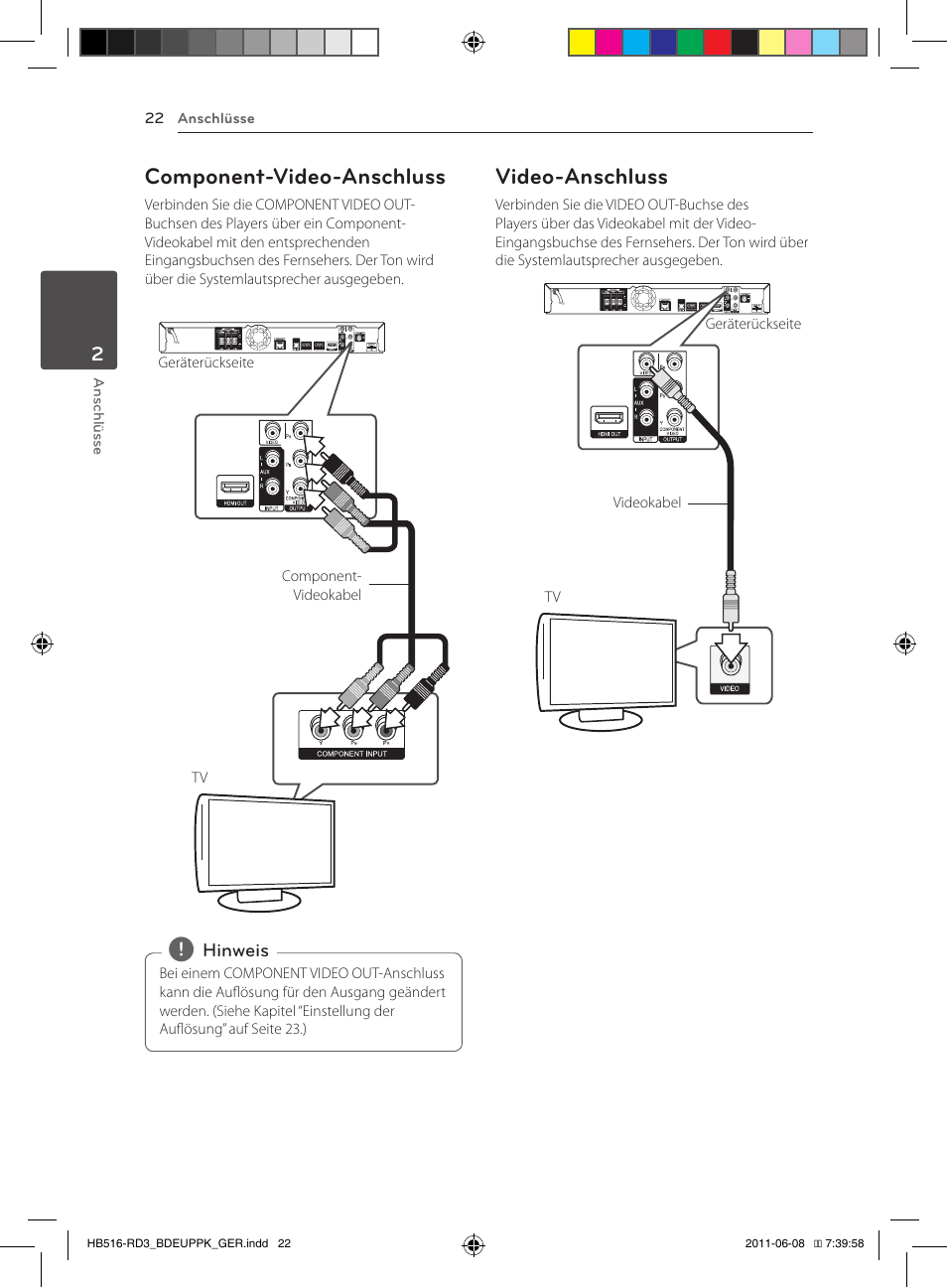 Component-video-anschluss, Video-anschluss | Pioneer BCS-HF818 User Manual | Page 164 / 424