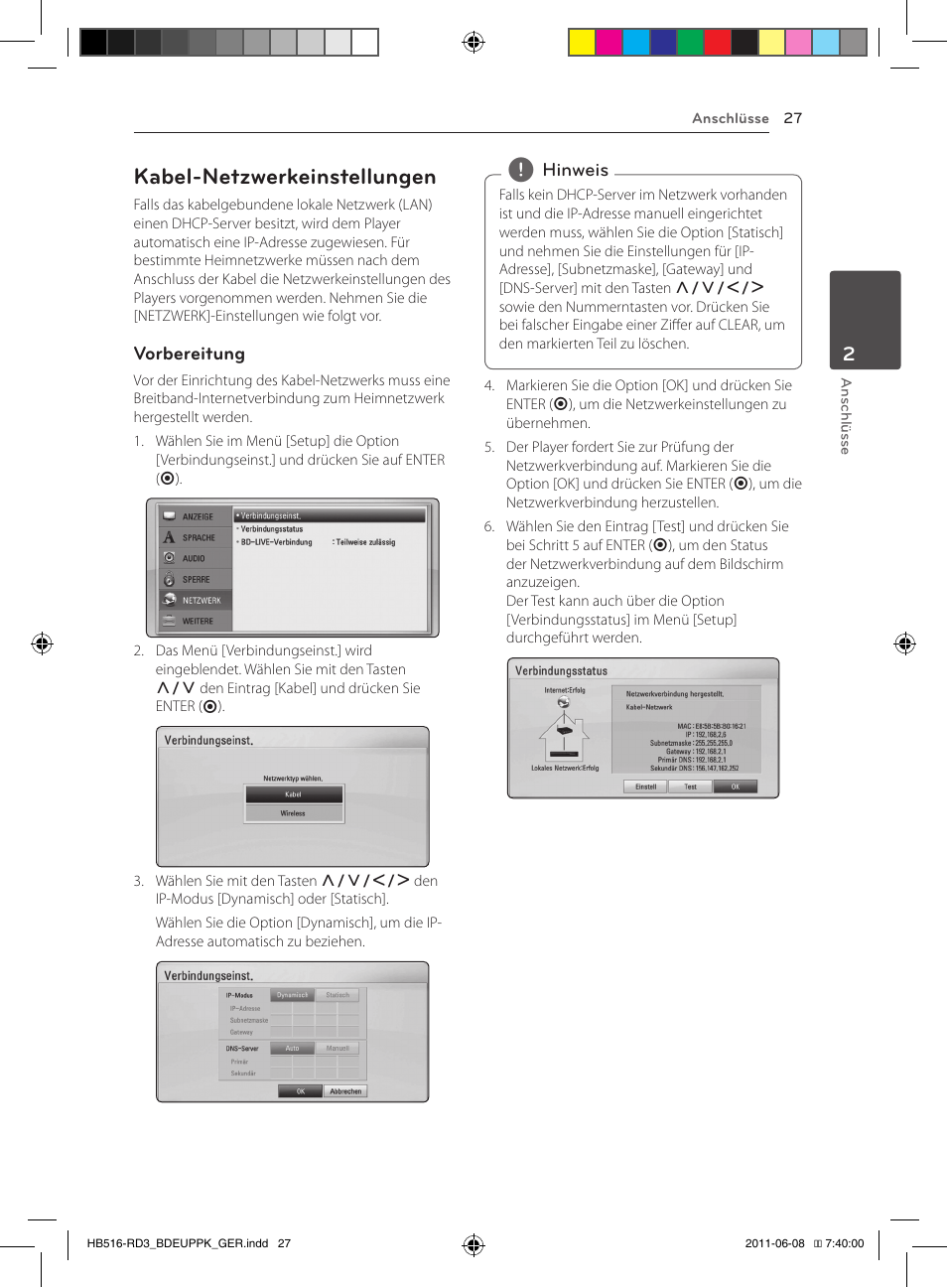 27 – kabel-netzwerkeinstellungen, Kabel-netzwerkeinstellungen | Pioneer BCS-HF818 User Manual | Page 169 / 424