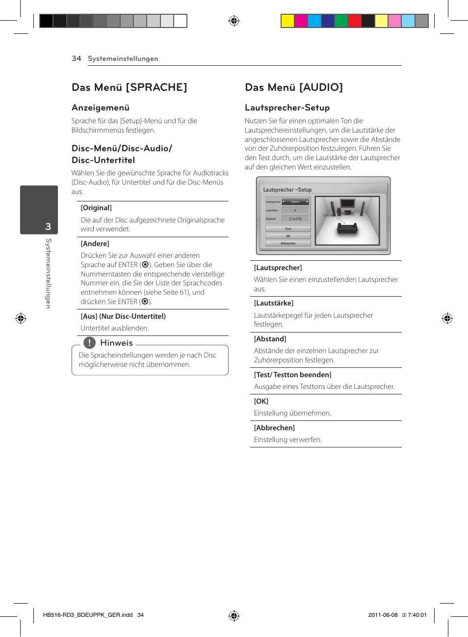 34 – das menü [sprache] 34 – das menü [audio, Das menü [sprache, Das menü [audio | Pioneer BCS-HF818 User Manual | Page 176 / 424