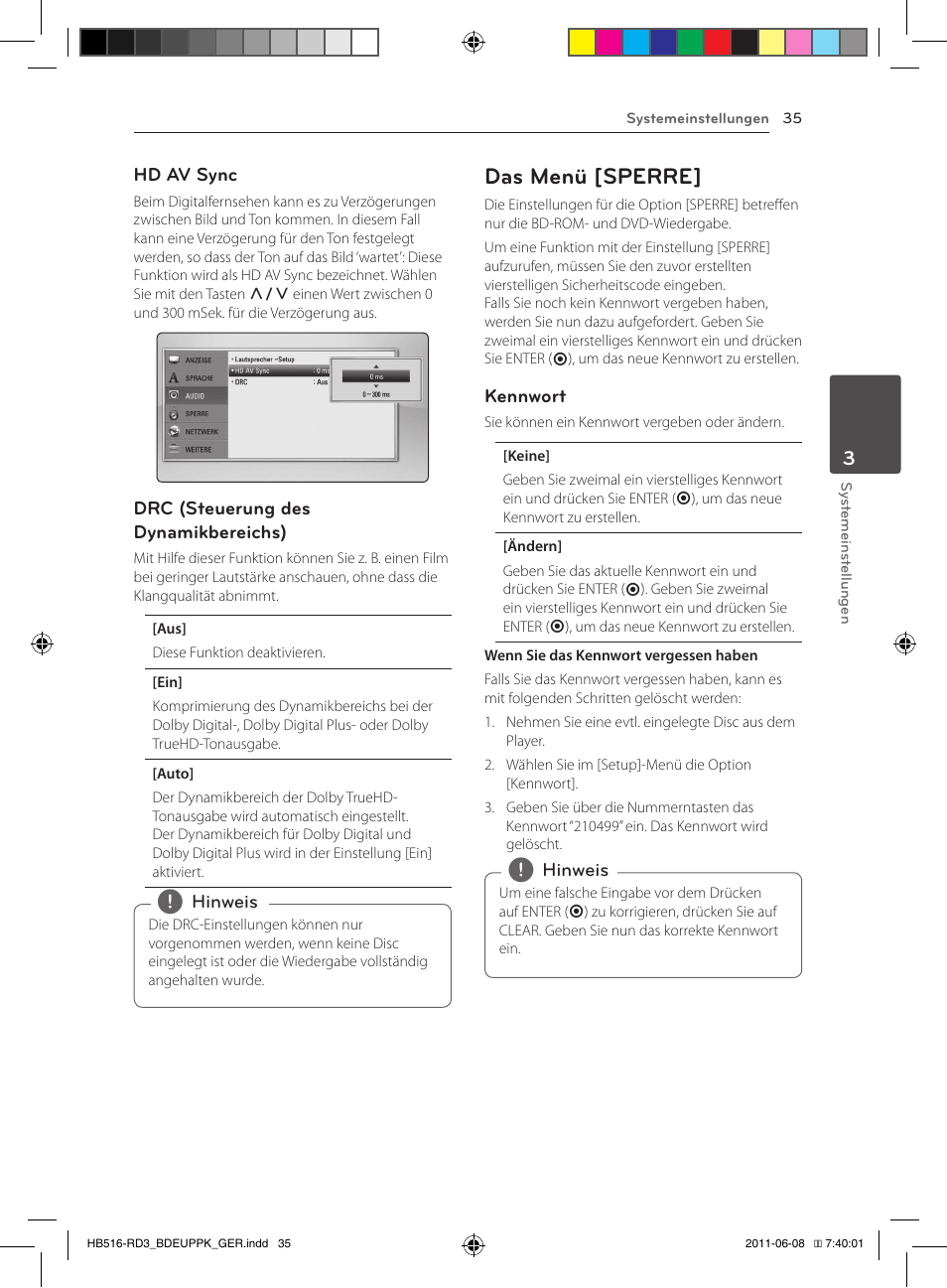 35 – das menü [sperre, Das menü [sperre | Pioneer BCS-HF818 User Manual | Page 177 / 424