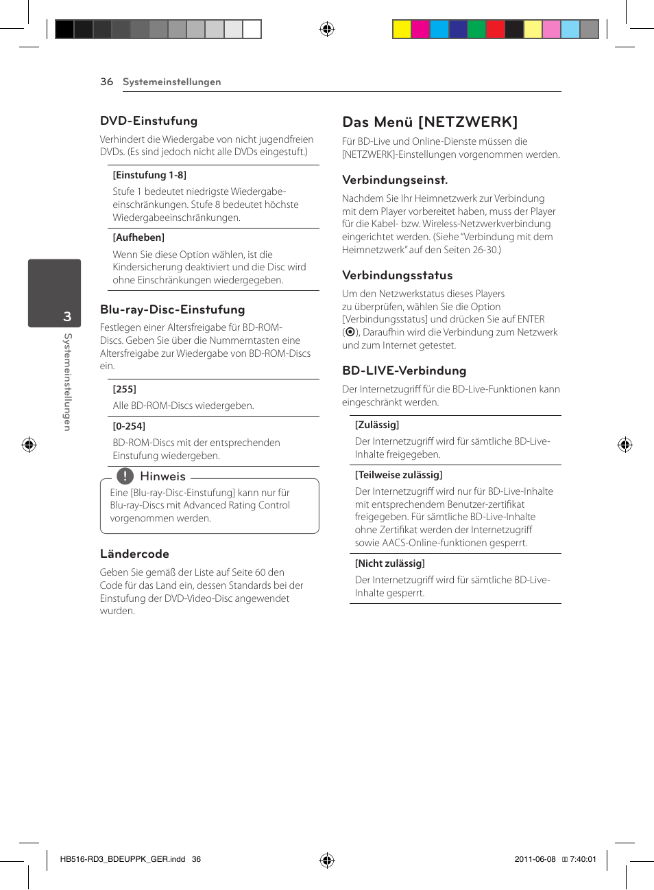 36 – das menü [netzwerk, Das menü [netzwerk | Pioneer BCS-HF818 User Manual | Page 178 / 424