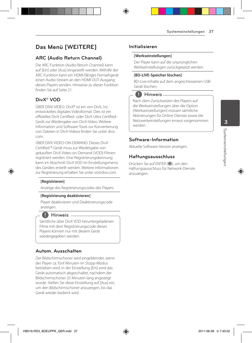 37 – das menü [weitere, Das menü [weitere | Pioneer BCS-HF818 User Manual | Page 179 / 424