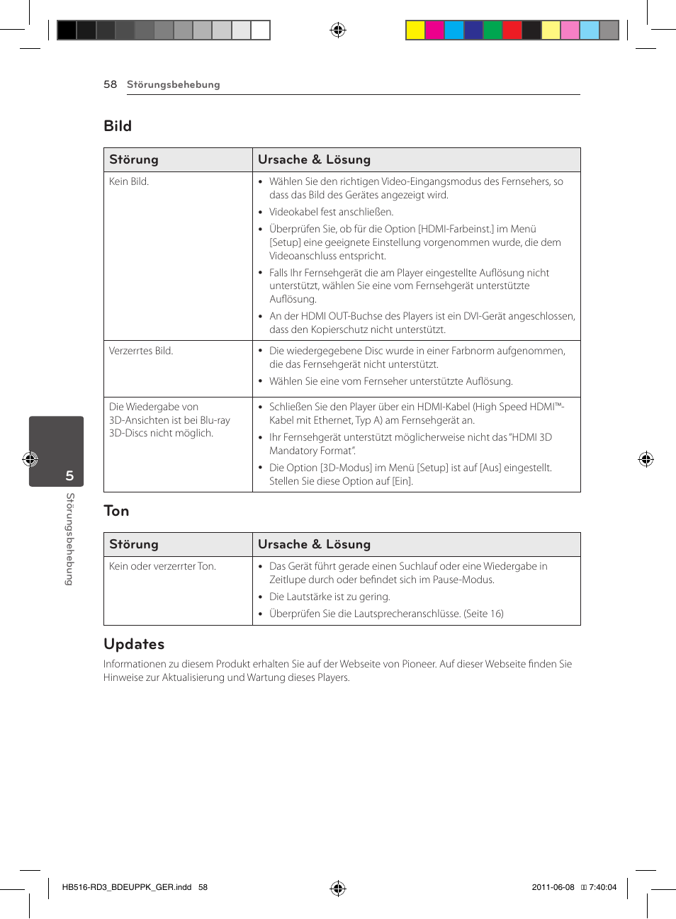 58 – bild 58 – ton 58 – updates, Bild, Updates | Pioneer BCS-HF818 User Manual | Page 200 / 424