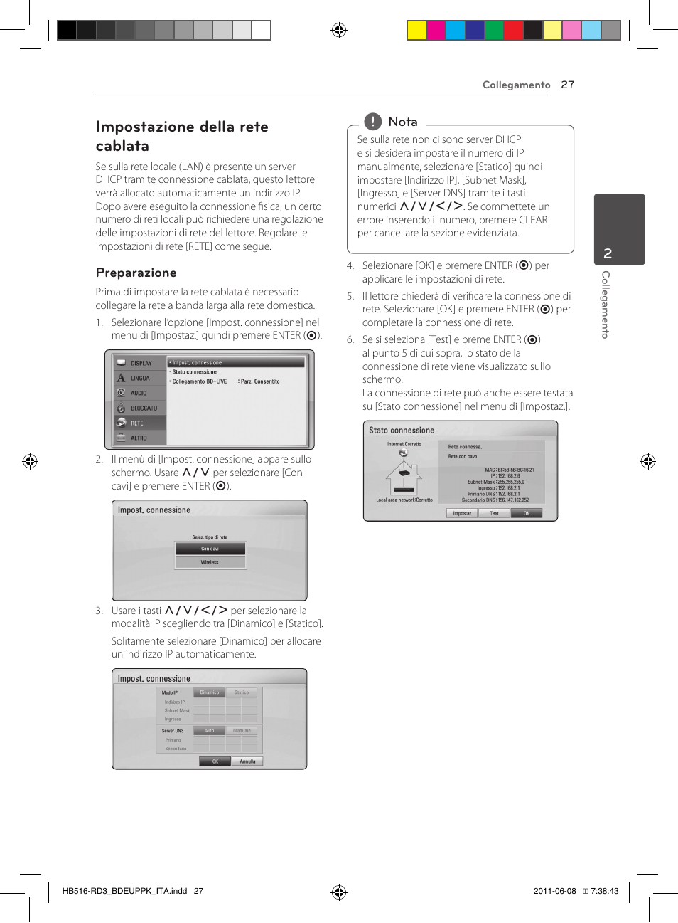 27 – impostazione della rete cablata, Impostazione della rete cablata | Pioneer BCS-HF818 User Manual | Page 237 / 424