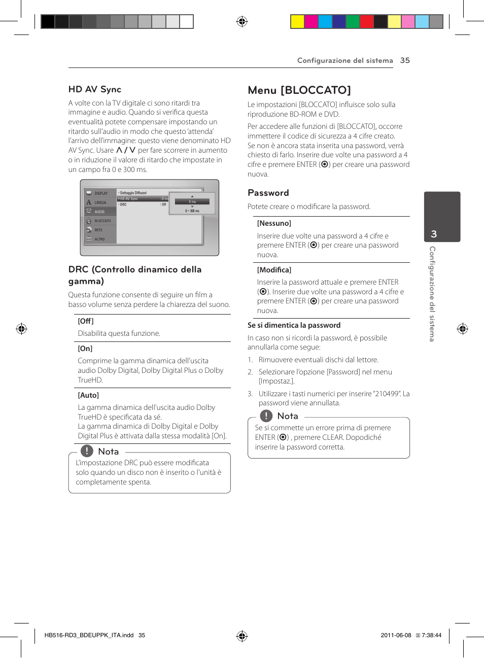 35 – menu [bloccato, Menu [bloccato | Pioneer BCS-HF818 User Manual | Page 245 / 424