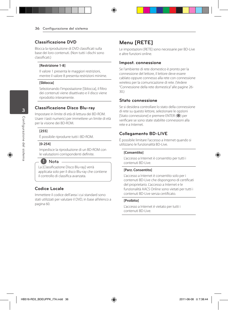 36 – menu [rete, Menu [rete | Pioneer BCS-HF818 User Manual | Page 246 / 424