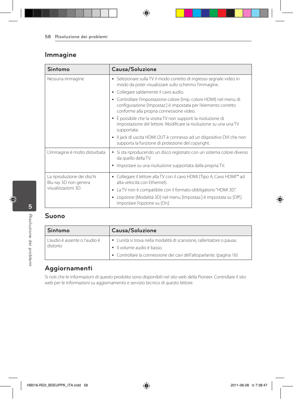 58 – immagine 58 – suono 58 – aggiornamenti, Immagine, Suono | Aggiornamenti | Pioneer BCS-HF818 User Manual | Page 268 / 424