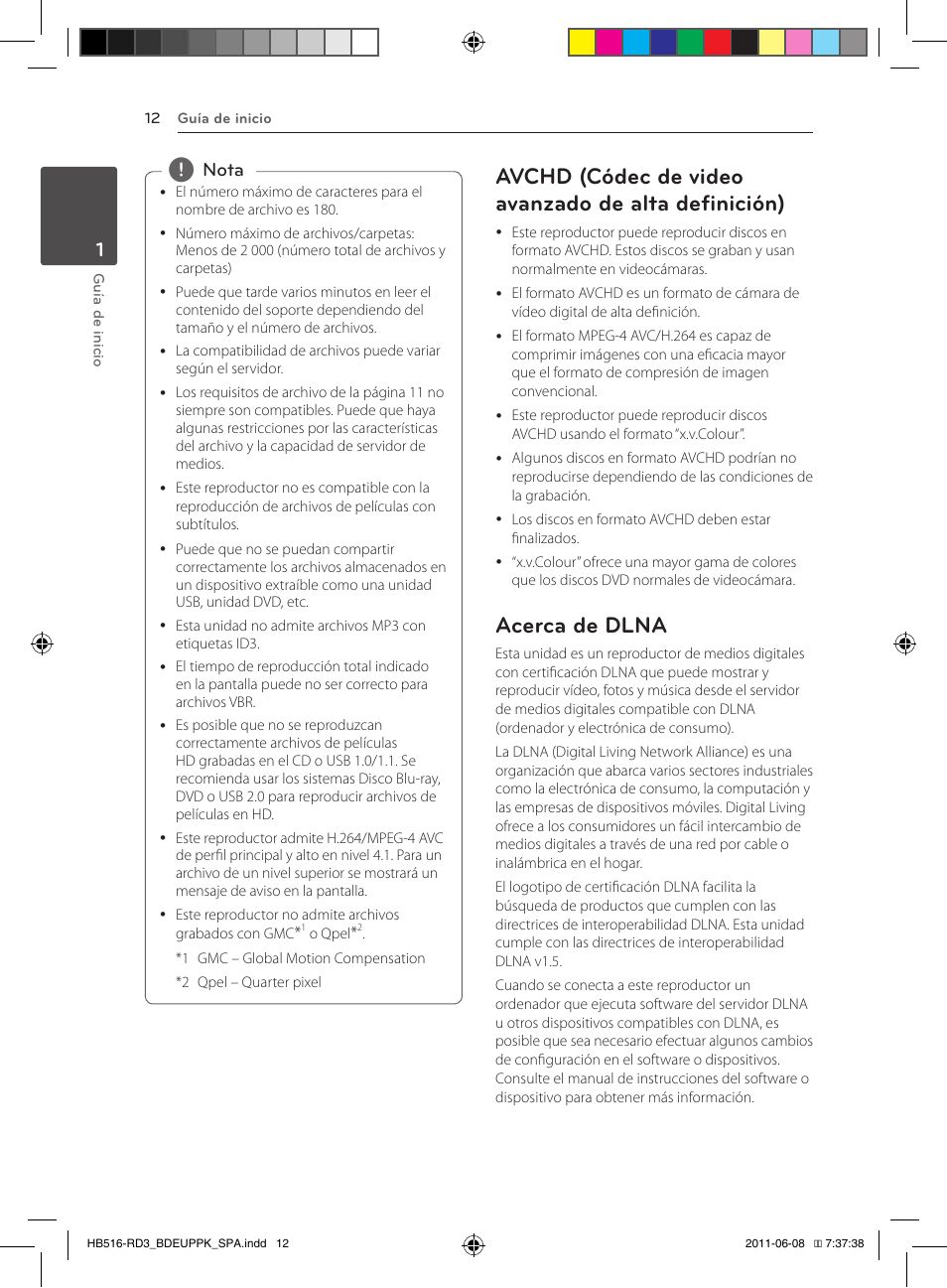 12 – avchd (códec de video avanzado de, Alta definición), 12 – acerca de dlna | Avchd (códec de video avanzado de alta definición), Acerca de dlna, Nota | Pioneer BCS-HF818 User Manual | Page 290 / 424