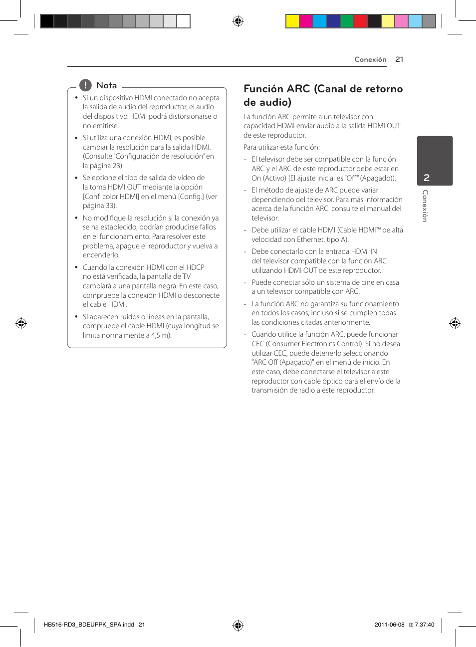 21 – función arc (canal de retorno de, Audio), Función arc (canal de retorno de audio) | Pioneer BCS-HF818 User Manual | Page 299 / 424