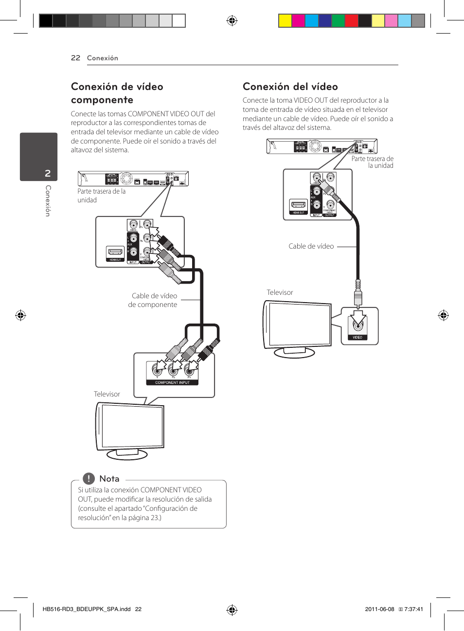 Conexión de vídeo componente, Conexión del vídeo | Pioneer BCS-HF818 User Manual | Page 300 / 424