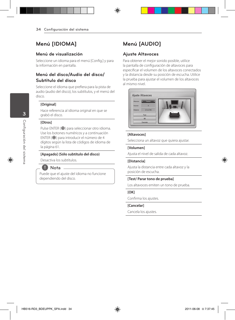 34 – menú [idioma] 34 – menú [audio, Menú [idioma, Menú [audio | Pioneer BCS-HF818 User Manual | Page 312 / 424