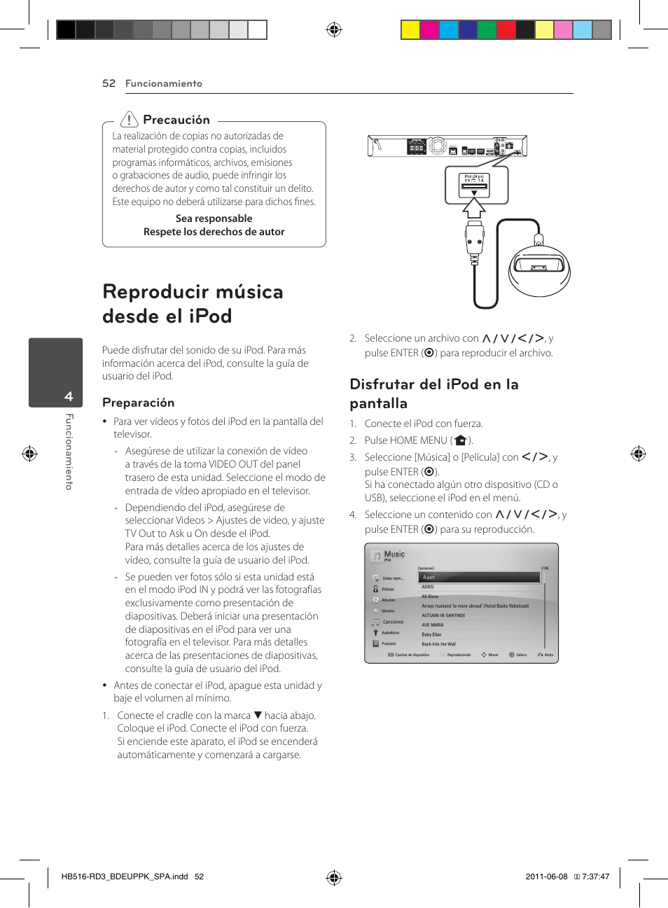 Reproducir música desde el ipod, Disfrutar del ipod en la pantalla | Pioneer BCS-HF818 User Manual | Page 330 / 424