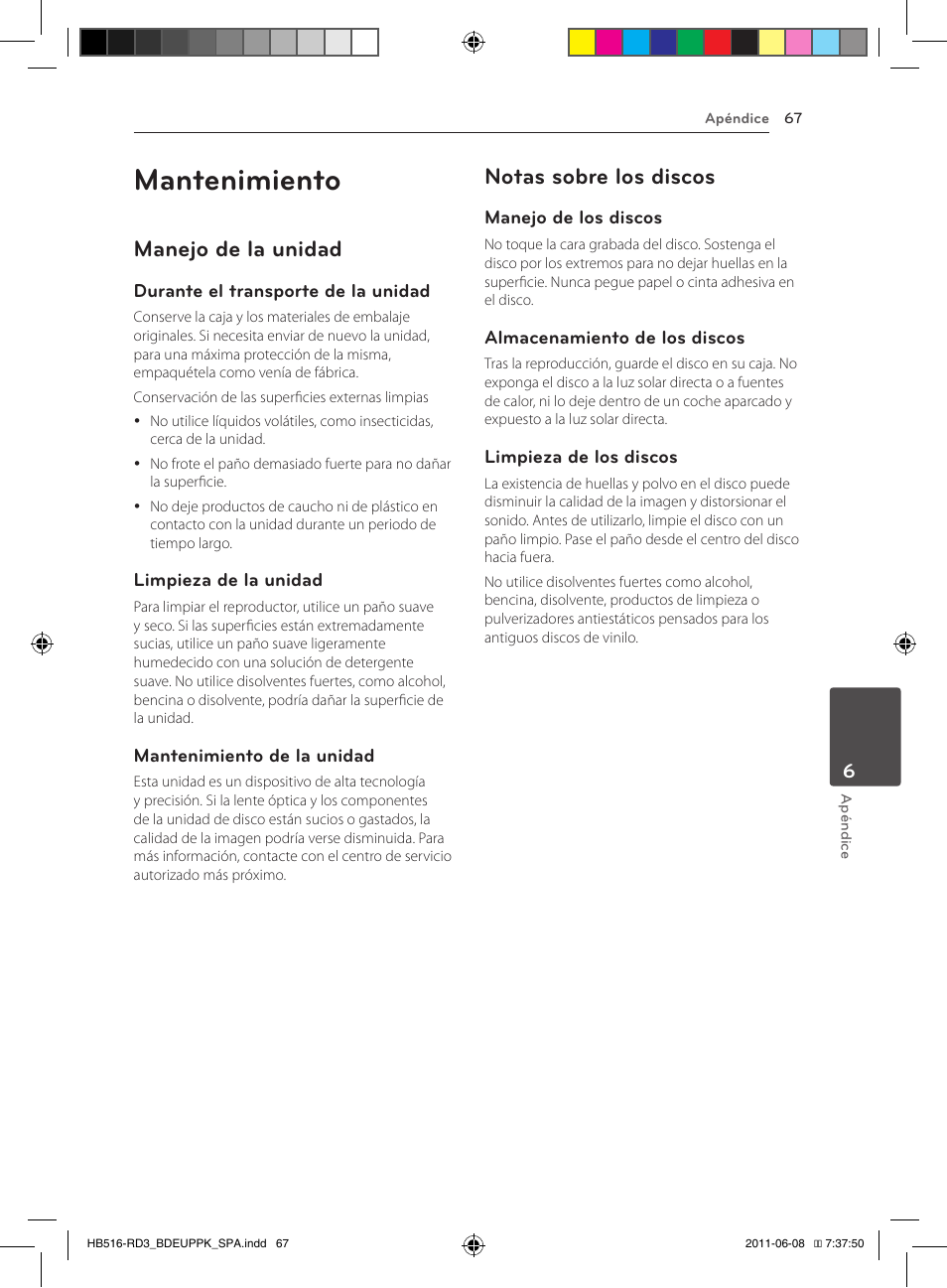 Mantenimiento, Manejo de la unidad, Notas sobre los discos | Pioneer BCS-HF818 User Manual | Page 345 / 424