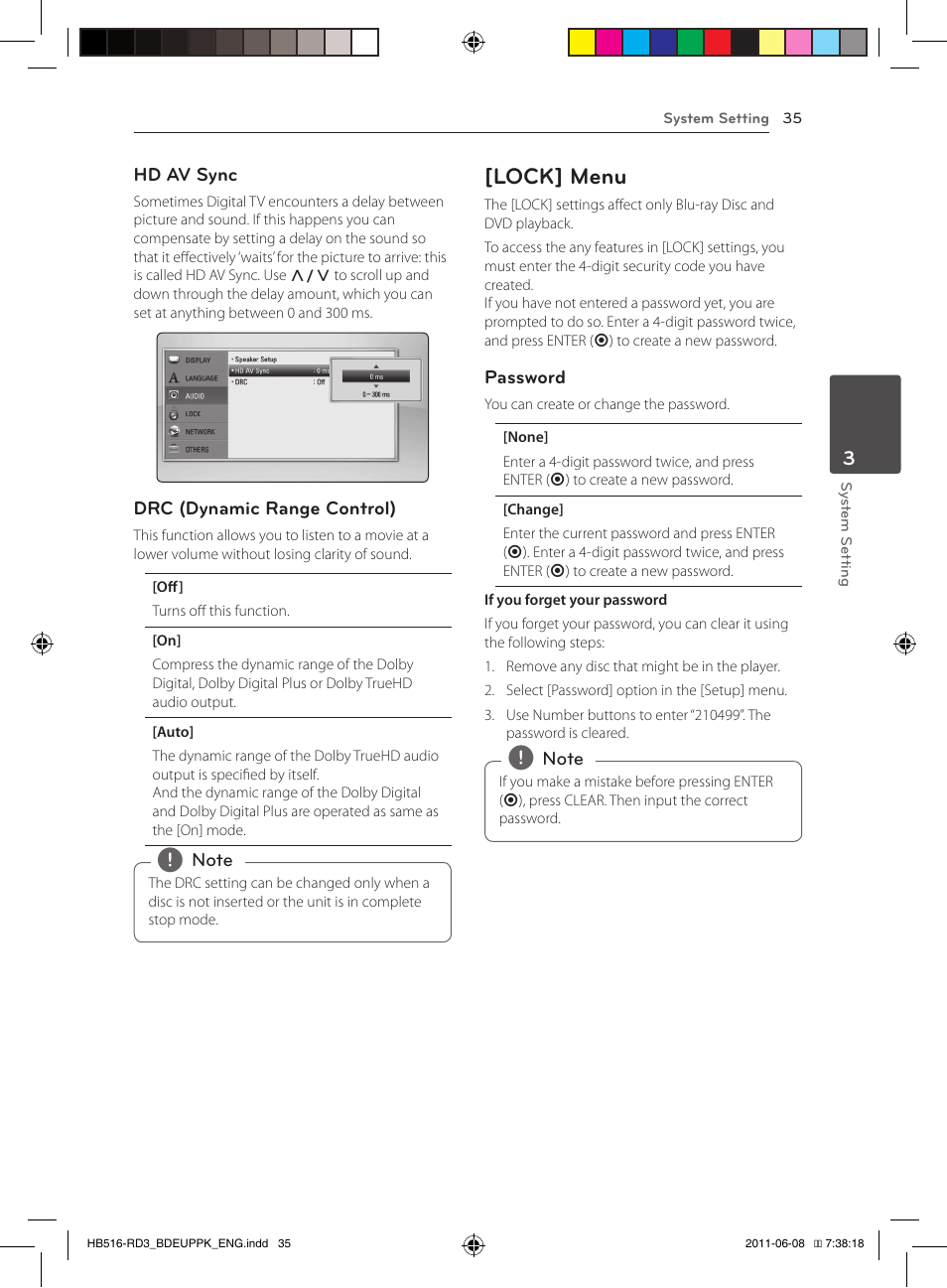 35 – [lock] menu, Lock] menu | Pioneer BCS-HF818 User Manual | Page 35 / 424