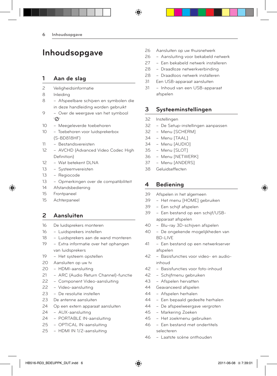 Inhoudsopgave, 1 aan de slag, 2 aansluiten | 3 systeeminstellingen, 4 bediening | Pioneer BCS-HF818 User Manual | Page 352 / 424