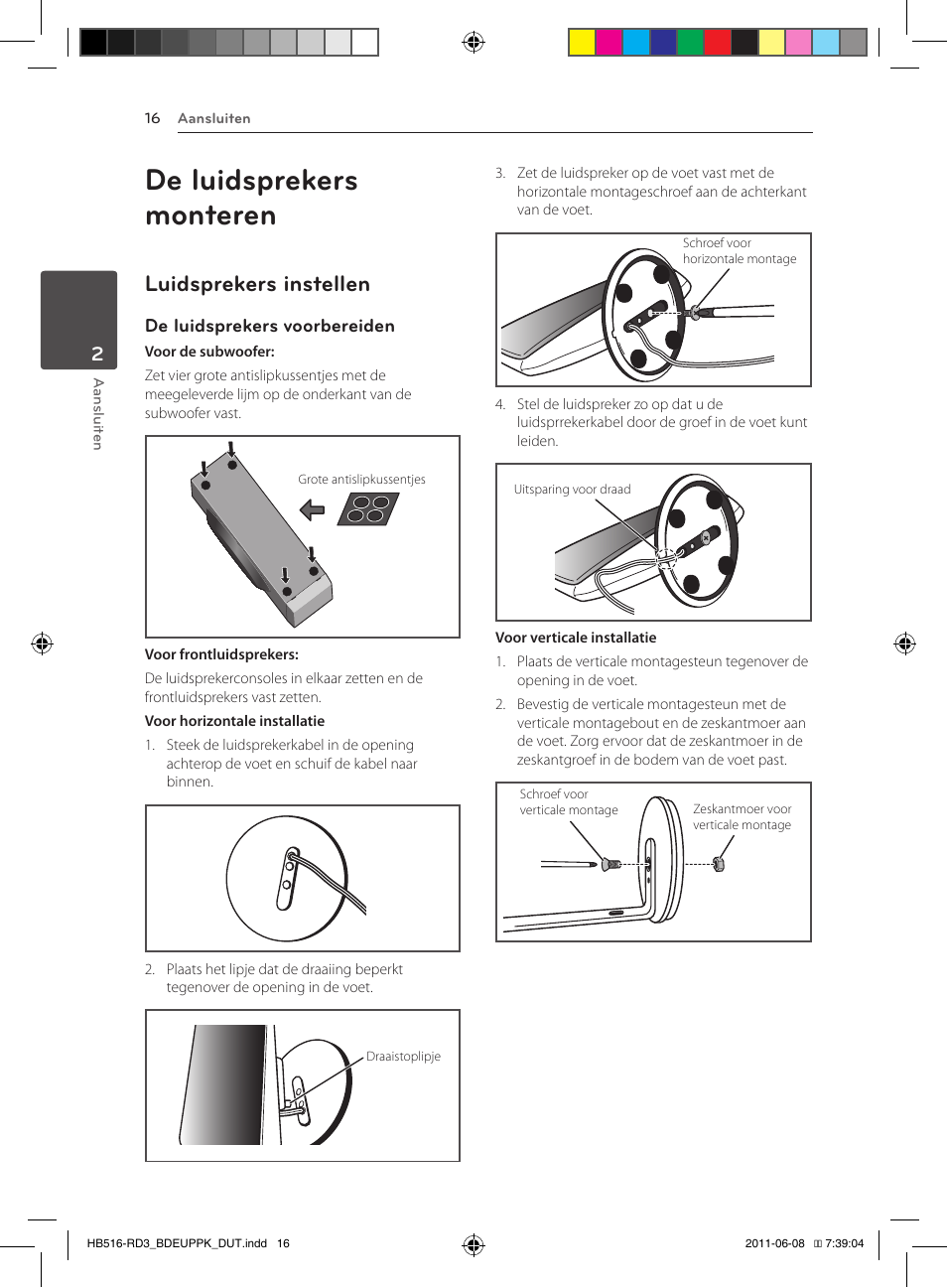 De luidsprekers monteren, 16 – luidsprekers instellen, Luidsprekers instellen | Pioneer BCS-HF818 User Manual | Page 362 / 424