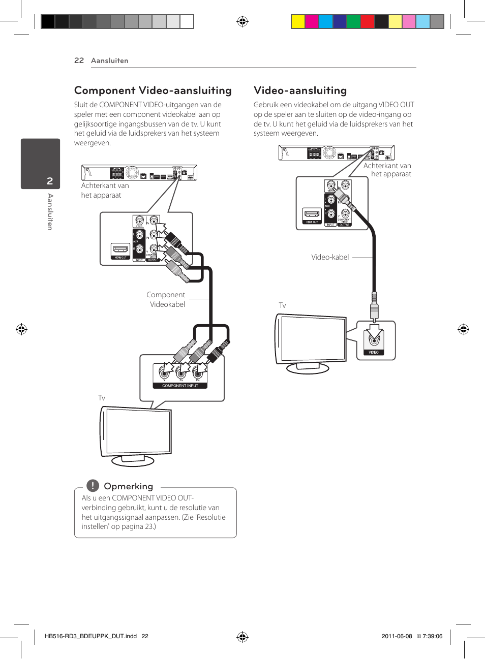 Component video-aansluiting, Video-aansluiting | Pioneer BCS-HF818 User Manual | Page 368 / 424