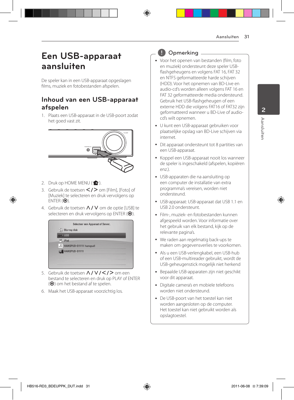 Een usb-apparaat aansluiten, 31 – inhoud van een usb-apparaat, Afspelen | Inhoud van een usb-apparaat afspelen | Pioneer BCS-HF818 User Manual | Page 377 / 424