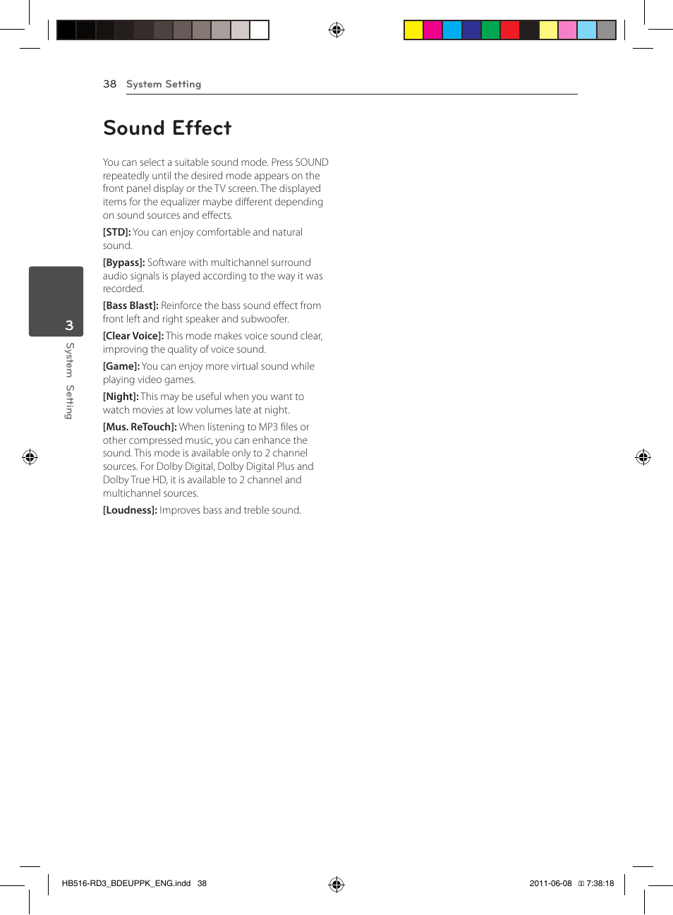 38 sound effect, Sound effect | Pioneer BCS-HF818 User Manual | Page 38 / 424