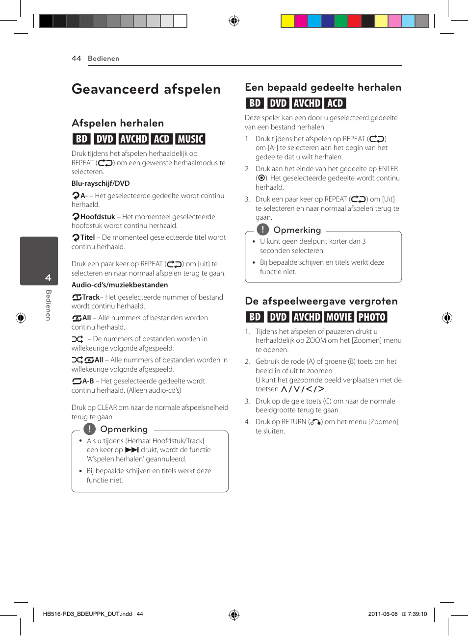 Geavanceerd afspelen, Afspelen herhalen erotu, Een bepaald gedeelte herhalen erot | De afspeelweergave vergroten eroyi | Pioneer BCS-HF818 User Manual | Page 390 / 424