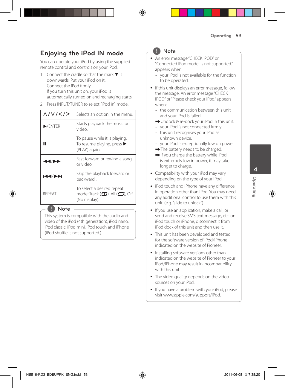 53 – enjoying the ipod in mode, Enjoying the ipod in mode | Pioneer BCS-HF818 User Manual | Page 53 / 424