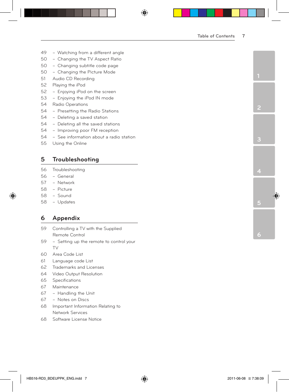 5 troubleshooting, 6 appendix | Pioneer BCS-HF818 User Manual | Page 7 / 424