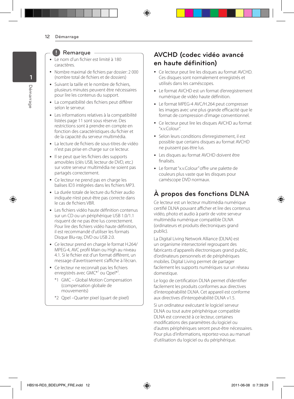 12 – avchd (codec vidéo avancé en haute, Définition), 12 – à propos des fonctions dlna | Avchd (codec vidéo avancé en haute définition), À propos des fonctions dlna, Remarque | Pioneer BCS-HF818 User Manual | Page 80 / 424